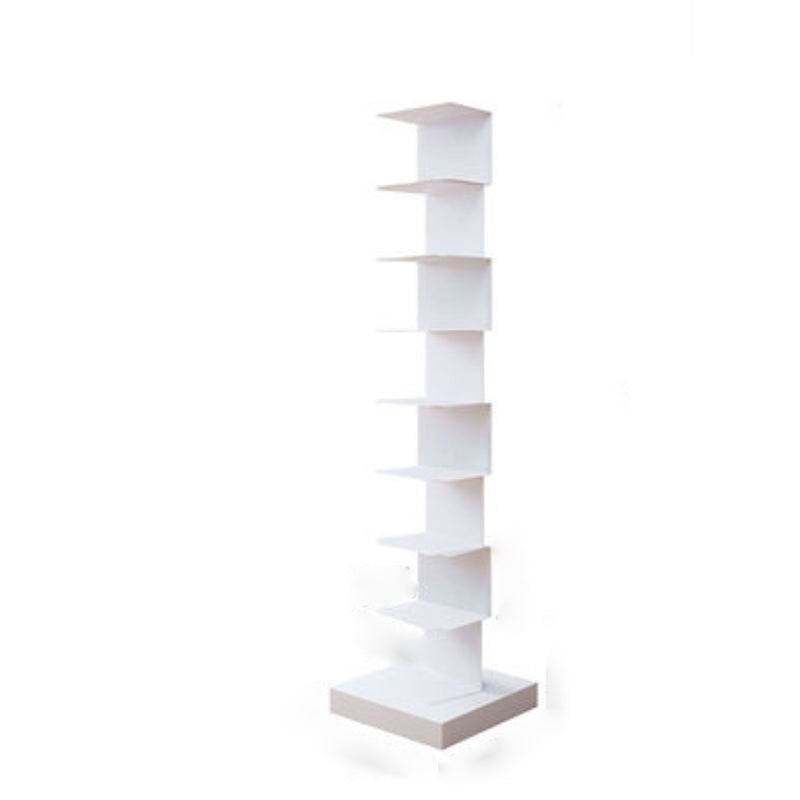 Contemporary Standard Metal Bookshelf Closed Back Bookcase with Shelves 13.8"L x 13.8"W x 56.7"H White Clearhalo 'Bookcases' 'furn' 'furn_bookcases' 'Furniture' 'Office Furniture' 6424417