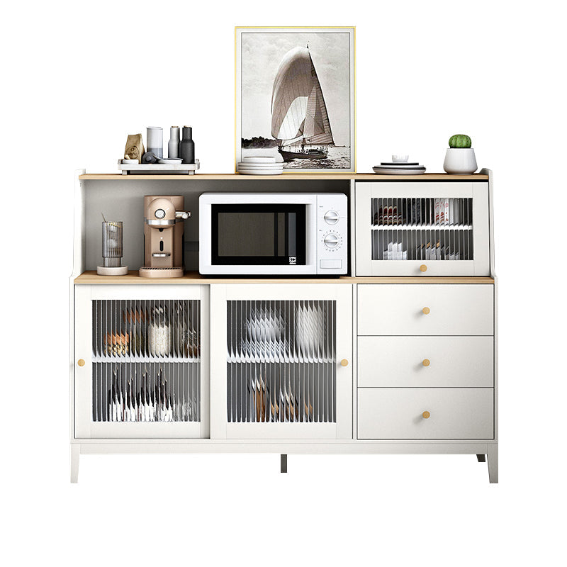 Stegno a buffet in legno in stile contemporaneo con mobile e cassetti