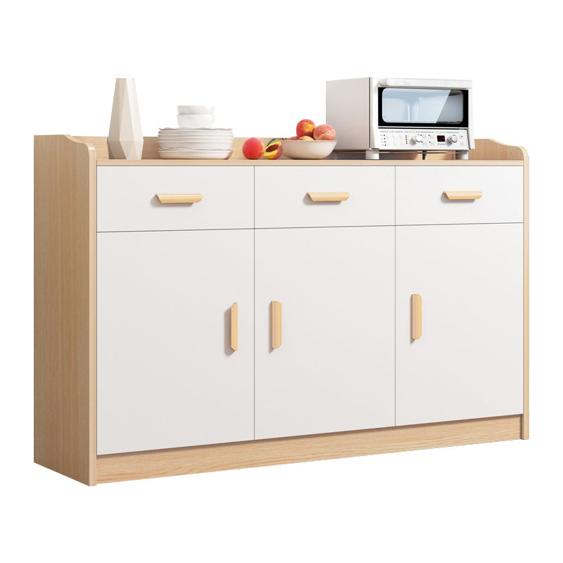 Contemporary Style Buffet Sideboard Wood Sideboard with Cabinets and Drawer 48"L x 13"W x 31.5"H Natural Clearhalo 'buffet_sideboard' 'Buffets & Sideboards' 'furn' 'furn_buffet_sideboard' 'Furniture' 'Kitchen & Dining Furniture' 6427197