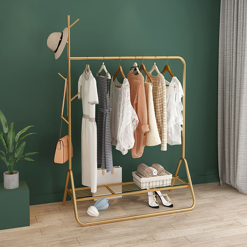 Modern Hall Stand Metal Hanging Rail Stanking y 5 ganchos Kit de entrada