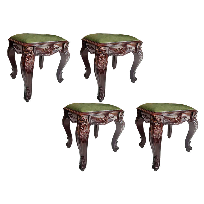 Upholstered Pouf Ottoman Pure Color Metal Frame Craving Stain Resistant Poof Stool Green Rectangle 4 Piece Set Clearhalo 'furn' 'furn_ottomans_poufs' 'Furniture' 'Living Room Furniture' 'Ottomans & Poufs' 'ottomans_poufs' 6431428