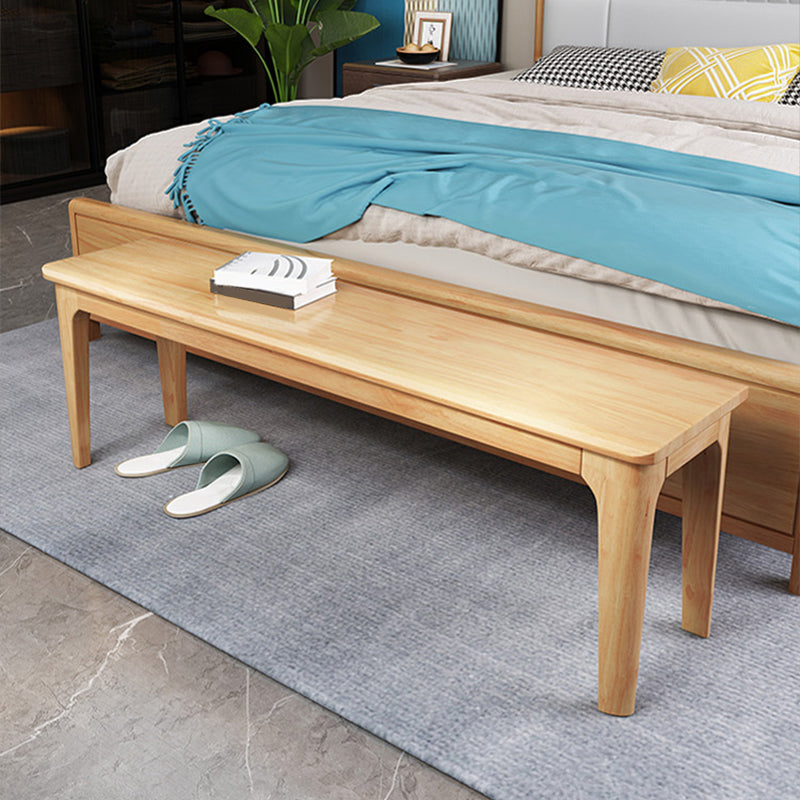 14.04-inch Width Seating Bench Mid-Century Modern Solid Wood Bedroom Bench 71"L x 14"W x 18"H Natural Clearhalo 'Benches' 'Chairs & Seating' 'furn' 'furn_benches' 'Furniture' 'Living Room Furniture' 6433122