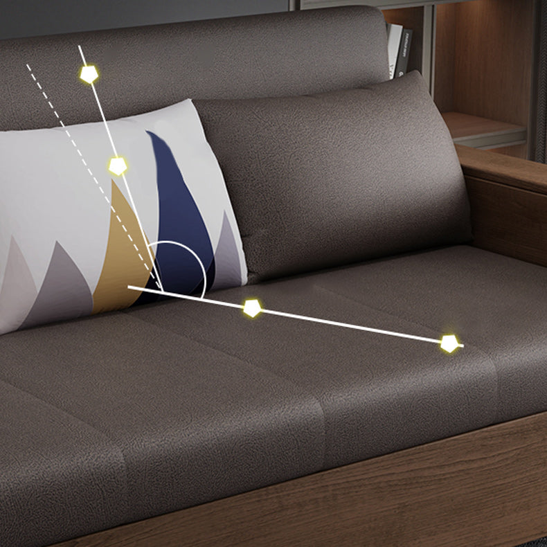 Divano in legno massiccio cuscino a braccio quadrato incluso divano convertibile