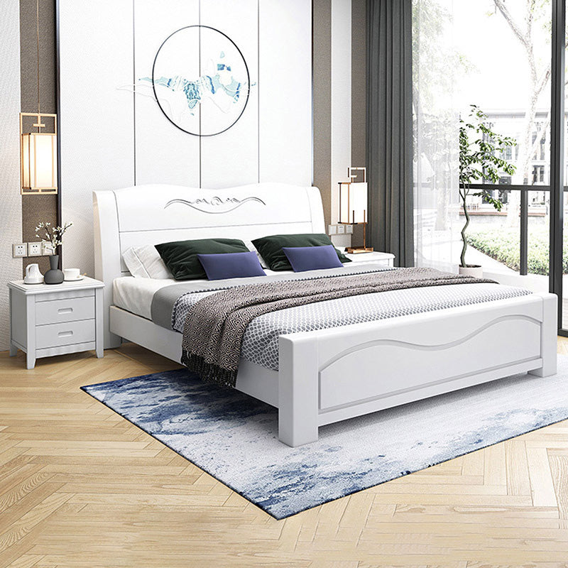 Letto da slitta scandinava con testiera in legno di gomma/cal King size