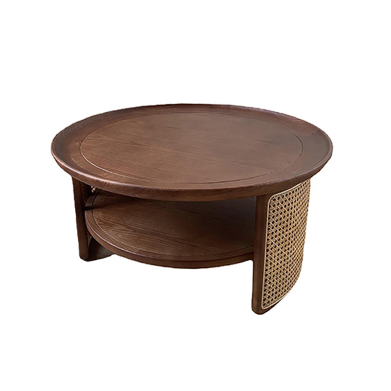 Table basse unique Round 1 Single Nordic 2 - Tier avec accent en rotin