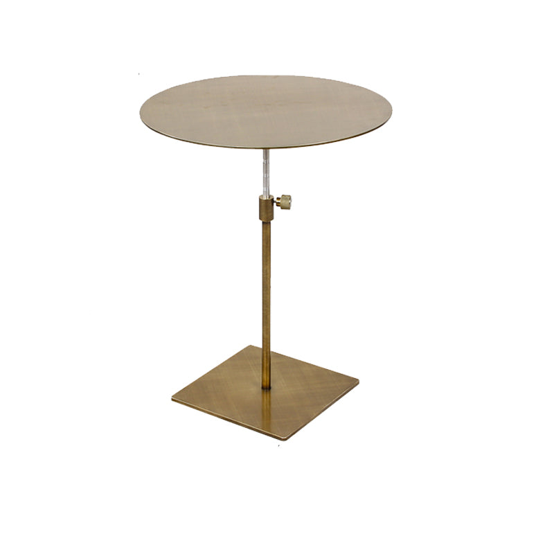 Stainless Steel Pedestal Cocktail Table Round/ Square Top Coffee Table 19.7"L x 19.7"W x 19.7"H Gold Round Clearhalo 'Coffee & Accent Tables' 'Coffee Tables' 'coffee_tables' 'furn' 'furn_coffee_tables' 'Furniture' 'Living Room Furniture' 6434634