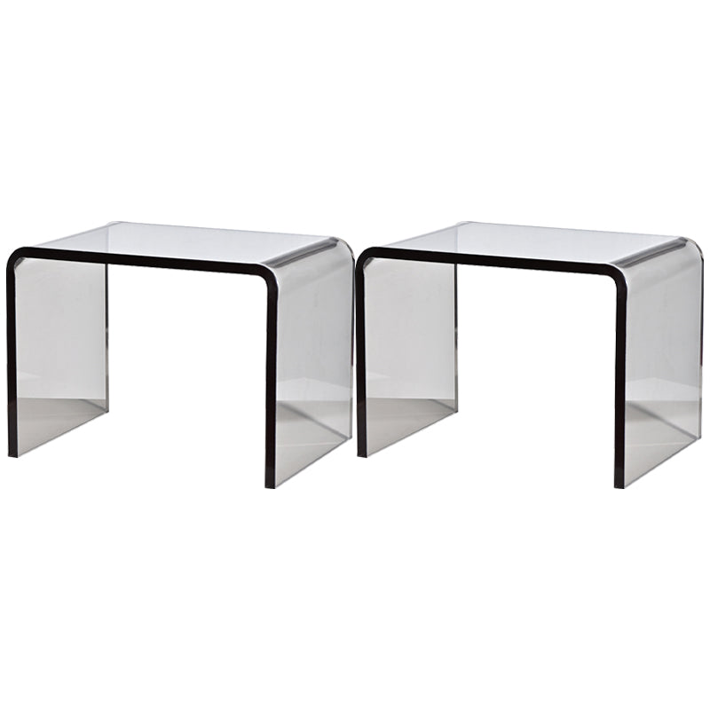 Moderno tavolo da tavolo da tavolo laterale rettangolare in vetro per soggiorno per soggiorno