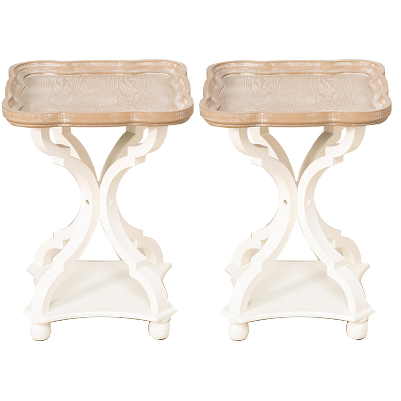 素朴な無垢材4脚丸/幾何学的な苦しめられたリビングルームエンドテーブル