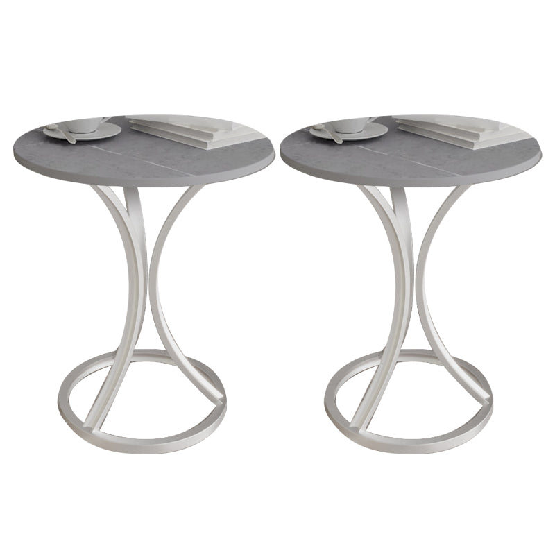 モダンスレートラウンドサイドエンドテーブルフレームベースタイプソファテーブル