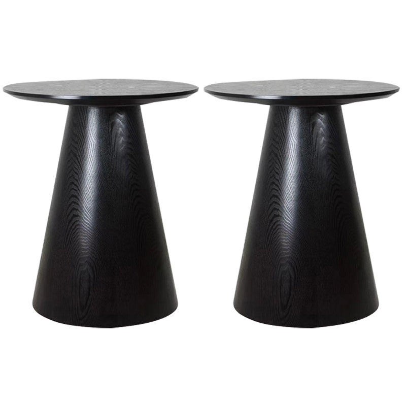 Modernistic Solid Wood Pedestal Round Living Room Side Table