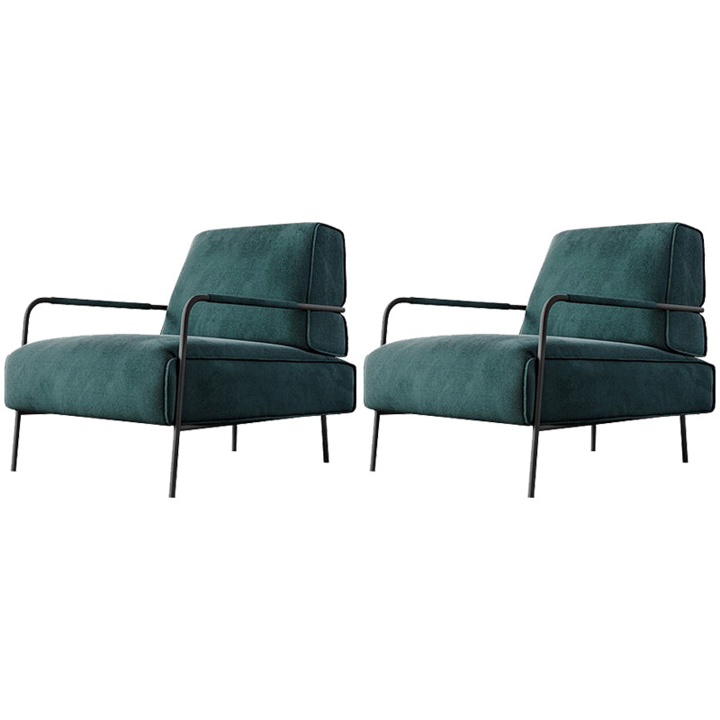 Cushion Back Vanity Armchair Basic Four Leg Chair with Cushion Blackish Green Flannel 2 Piece Set Clearhalo 'Accent Chairs' 'accent_chairs' 'Chairs & Seating' 'furn' 'furn_accent_chairs' 'Furniture' 'Living Room Furniture' 6435400