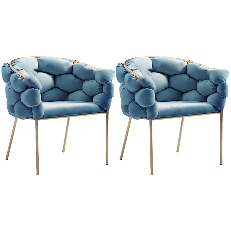 Sloped Arms Lounge Chair Basic Four Legs Chair for Living Room Flannel Blue 2 Piece Set Clearhalo 'Accent Chairs' 'accent_chairs' 'Chairs & Seating' 'furn' 'furn_accent_chairs' 'Furniture' 'Living Room Furniture' 6435590