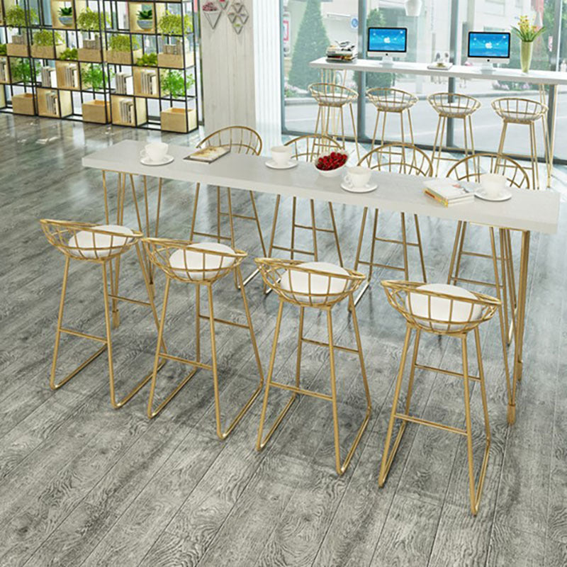 Glam Style Rectangle Bar Table Set 1/2/3/5/9 Pieces Solid Wood Counter Table 9 Pieces: Table, 8 Stools Clearhalo 'Bar Furniture' 'furn' 'furn_home_bar_bar_sets' 'Furniture' 'Home Bars & Bar Sets' 'home_bar_bar_sets' 'Kitchen & Dining Furniture' 6436468
