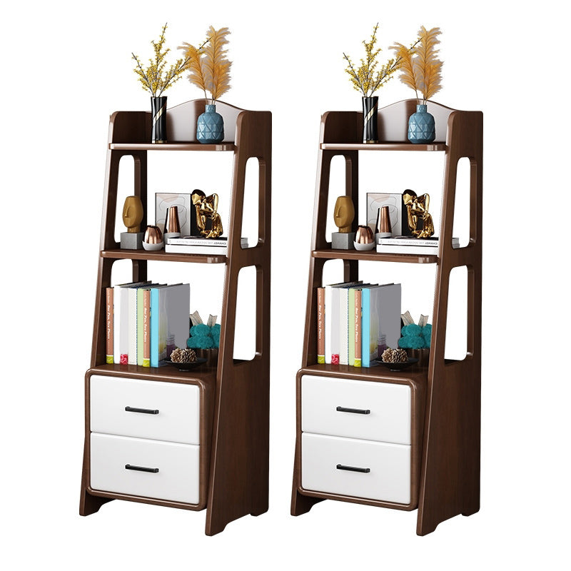 Contemporary Nightstand Open Storage Bedside Cabinet for Bedroom Nut-Brown 2 Piece Set Clearhalo 'Bedroom Furniture' 'furn' 'furn_night_stand' 'Furniture' 'night_stand' 'Nightstands' 6439606