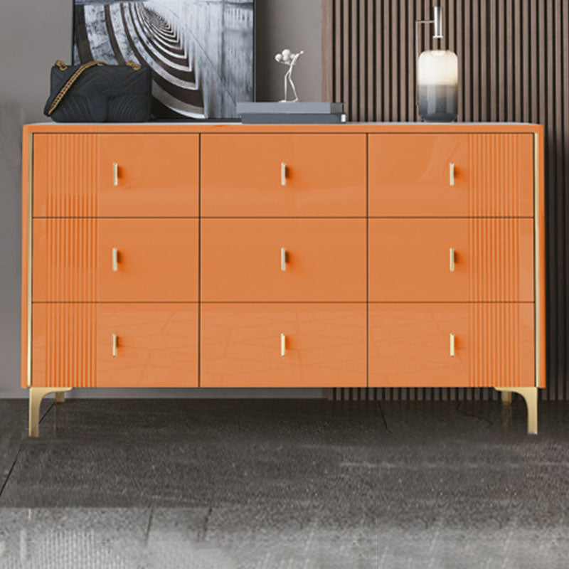 Vertical Glam Stone Storage Chest Bedroom Chest with Metal Legs 63"L x 16"W x 32"H Orange Clearhalo 'Bedroom Furniture' 'Dressers & Chests' 'dressers_chests' 'furn' 'furn_dressers_chests' 'Furniture' 6440339