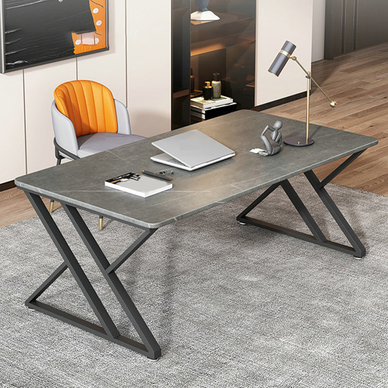 Industrieel rechthoekige kantoorbureau antieke afwerking gaming bureau met metalen benen