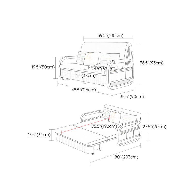 Cuscino incluso divano cuscino futon back rotond braccia rotonda futon dormie
