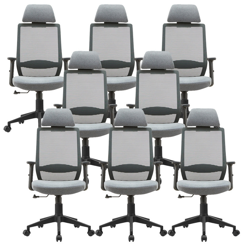 Modern Mesh Office Chair Adjustable Seat Height Desk Chair with Wheels 8 Piece Set Clearhalo 'furn' 'furn_office_chair' 'Furniture' 'Office Chairs' 'Office Furniture' 'office_chair' 6447448