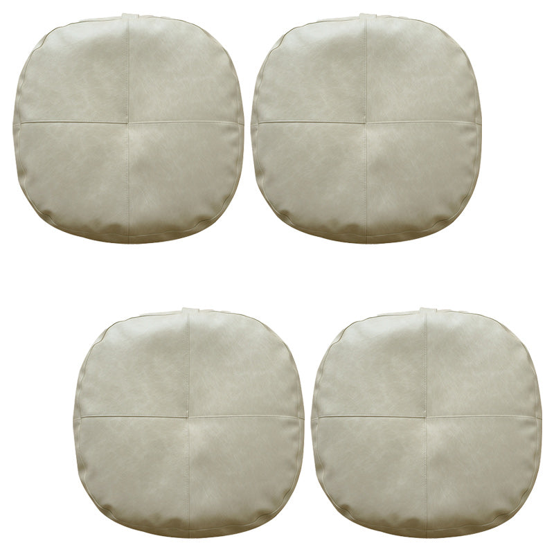 Modern Pouf Ottoman Faux Leather Upholstered Solid Color Square Ottoman White 4 Piece Set Clearhalo 'furn' 'furn_ottomans_poufs' 'Furniture' 'Living Room Furniture' 'Ottomans & Poufs' 'ottomans_poufs' 6448278