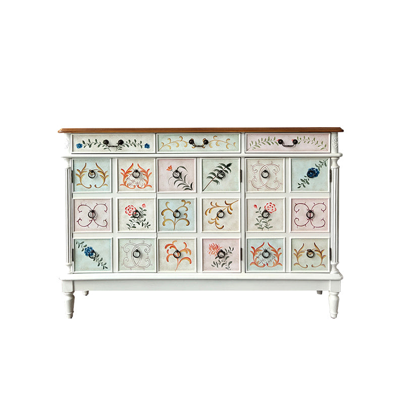 Industrial Painted Accent Cabinet Two/Three Drawers Wood Chest White 3 Clearhalo 'Cabinets & Chests' 'cabinets_chests' 'furn' 'furn_cabinets_chests' 'Furniture' 'Living Room Furniture' 6449415