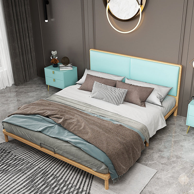 Upholstered High Metal Bed Frame Minimalist Wire-Grid Panel Bed