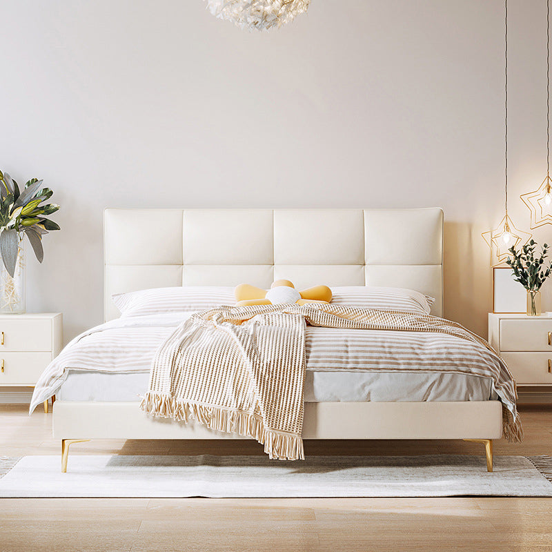 Letto a trapuntato imbottito bianco glam il letto in pelle genuina