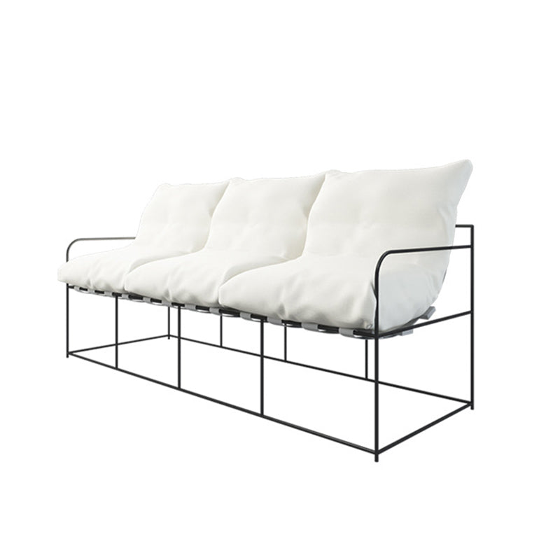 Moderne weiße Fleckenresistent Smoking -Armsofa für Bonusraum