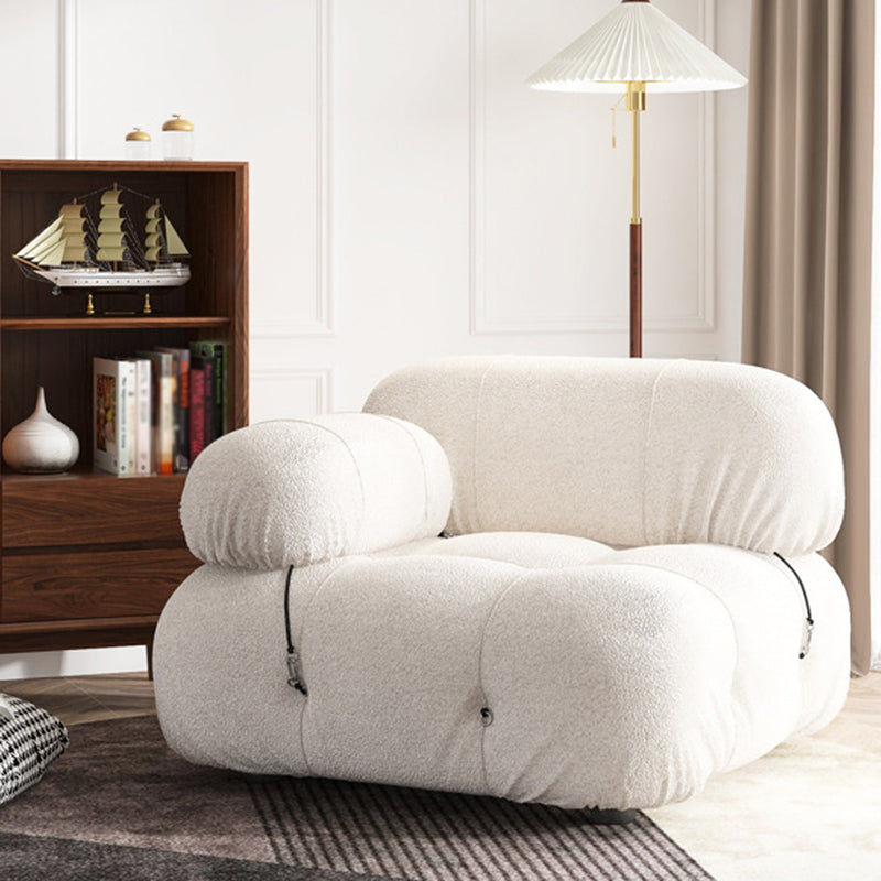 Divano di velluto stazionario contemporaneo cuscinetto cucito di divano bianco