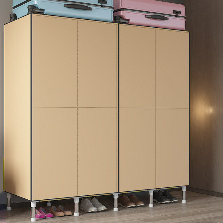 Hinged Wardrobe Closet with Legs Contemporary Wardrobe Armoire 63"L x 20"W x 71"H Khaki Clearhalo 'Armoires & Wardrobes' 'armoires_wardrobes' 'Bedroom Furniture' 'furn' 'furn_armoires_wardrobes' 'Furniture' 6450839