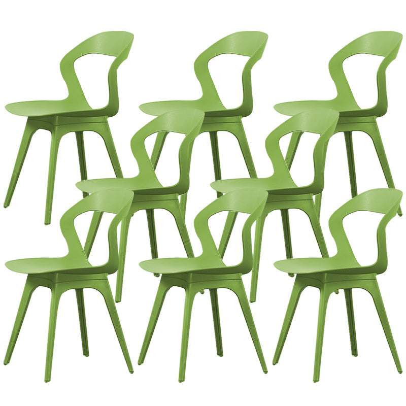 Contemporary Kitchen Dining Chair Vinyl Open Back Side Chair Green 8 Piece Set Clearhalo 'Dining Chairs' 'Dining Tables & Seating' 'dining_chair' 'furn' 'furn_dining_chair' 'Furniture' 'Kitchen & Dining Furniture' 6452748