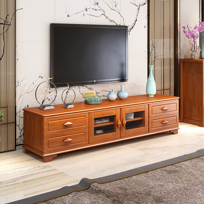 Console de stand vintage Console de médias TV de caoutchouc avec tiroirs