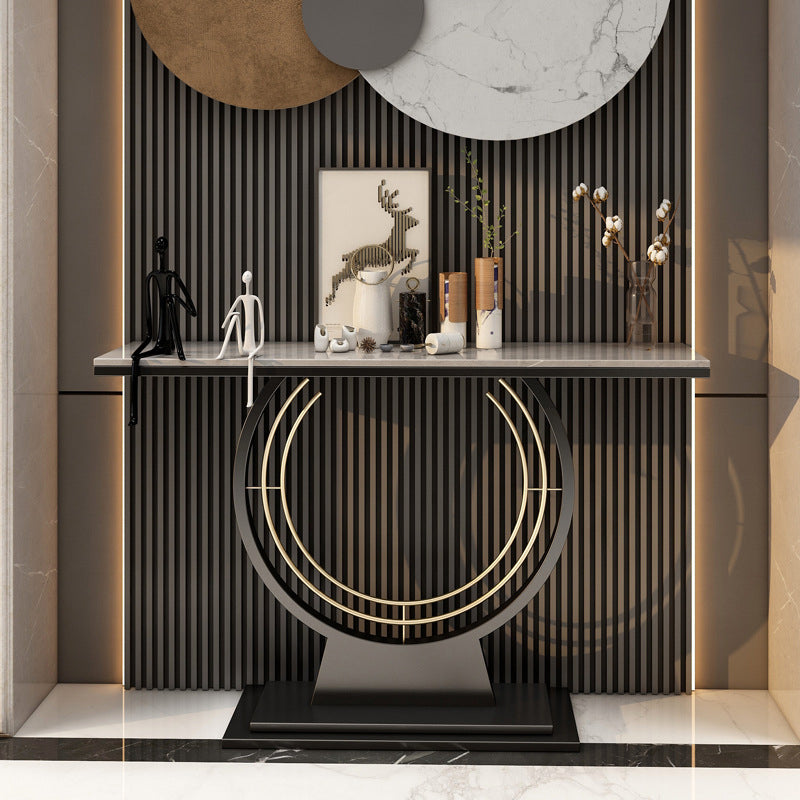 31.5" Tall Hall Console Table Stone Rectangle Accent Table for Hall