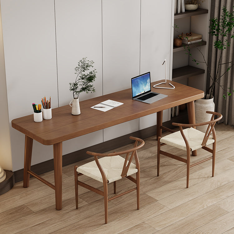 Scrivania curva in legno massiccio moderno da 23,62 pollici da ufficio largo