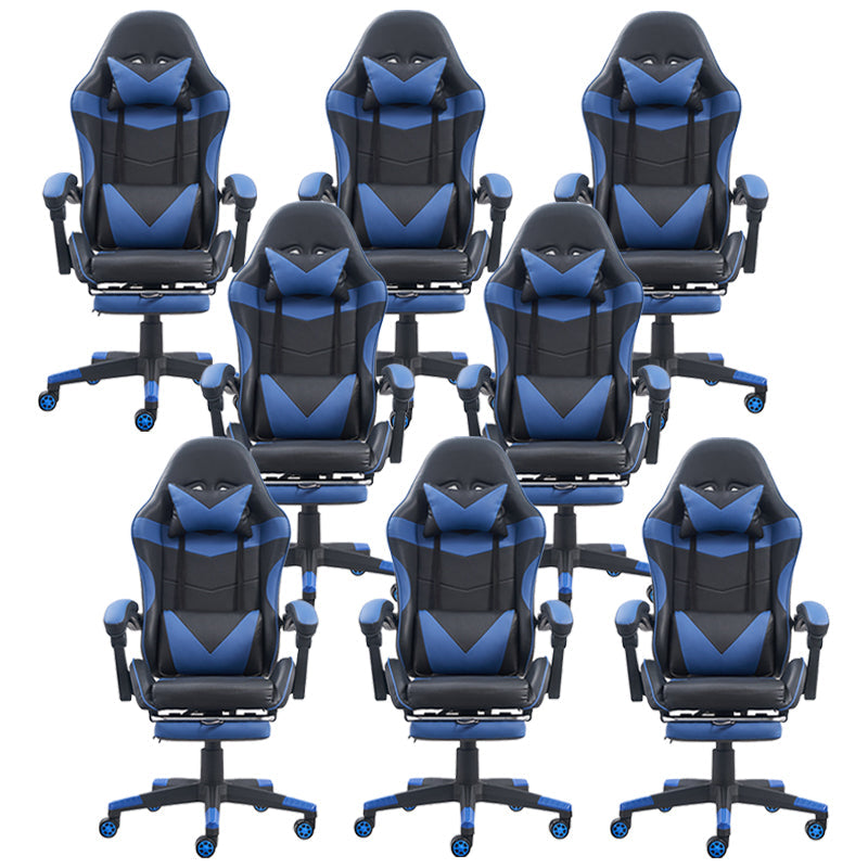 Modern Slide Office Chair Adjustable Seat Height Pillow Included Desk Chair 8 Piece Set Clearhalo 'furn' 'furn_office_chair' 'Furniture' 'Office Chairs' 'Office Furniture' 'office_chair' 6459685