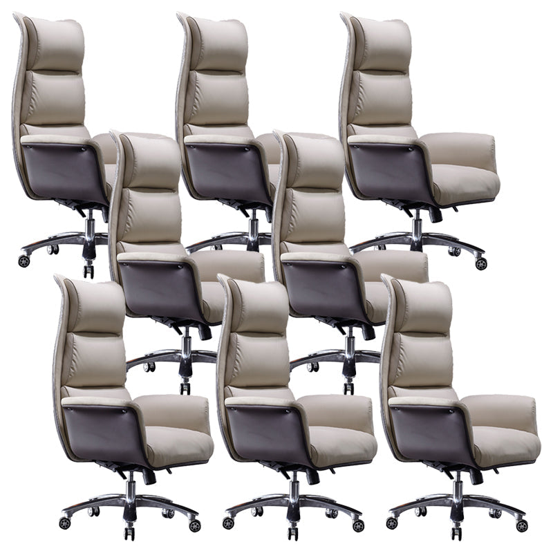 Modern White Managers Chair Adjustable Seat Height Executive Chair for Office 8 Piece Set Clearhalo 'furn' 'furn_office_chair' 'Furniture' 'Office Chairs' 'Office Furniture' 'office_chair' 6459726
