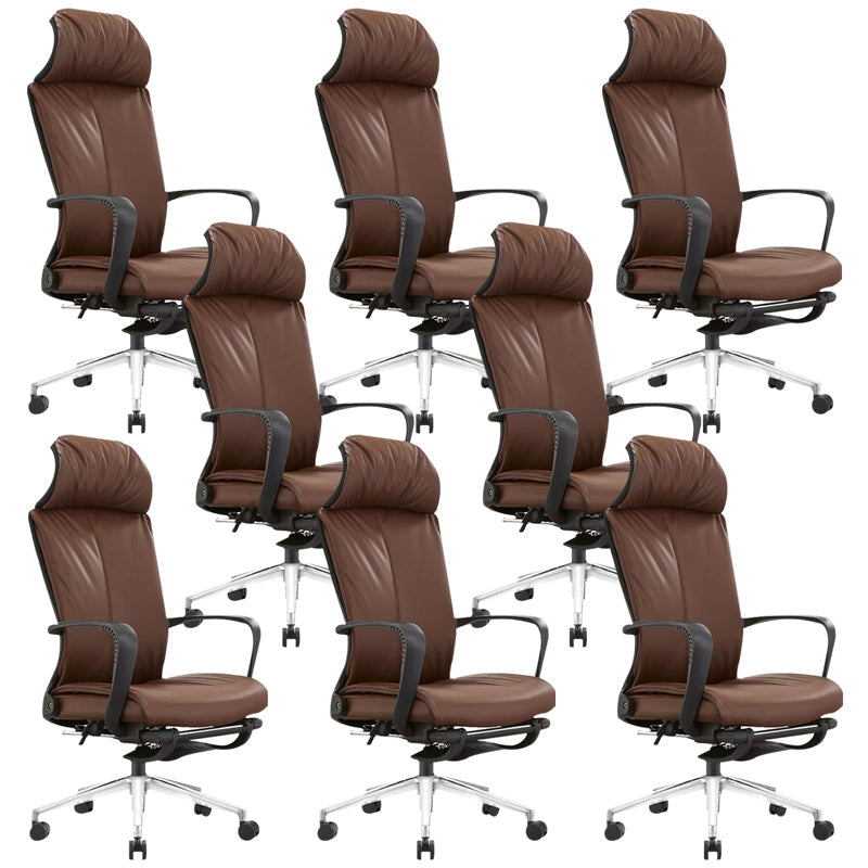 Sedia da scrivania moderna a rete/cuoio sedia a testa alta con ruote