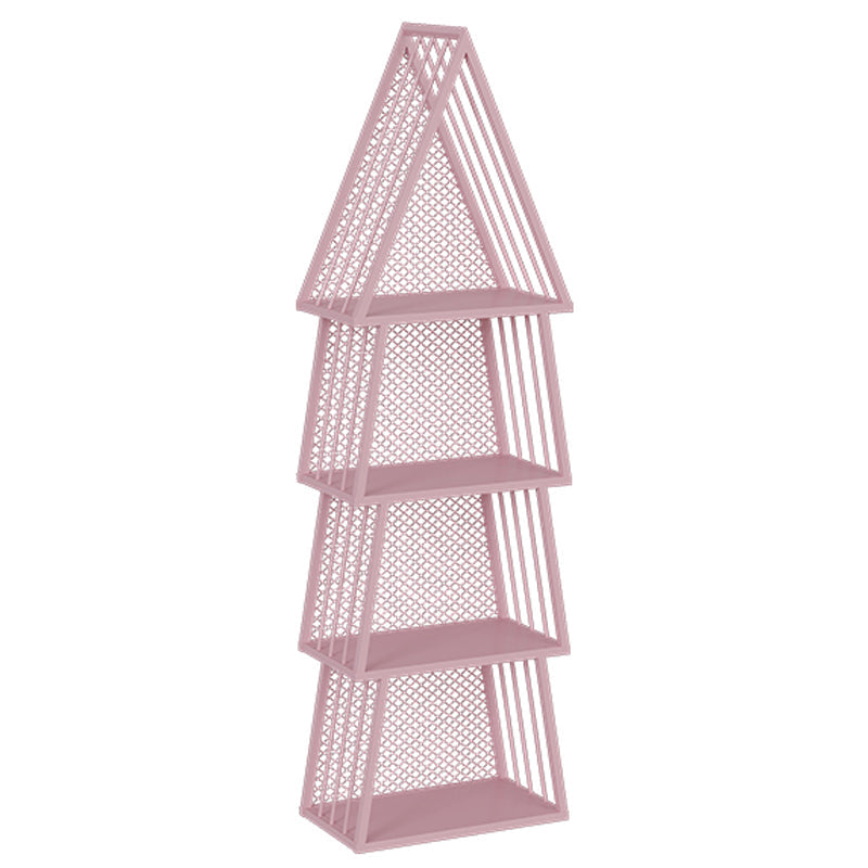 Scandinavian Antique Finish Shelf Bookcase Metal Geometric Bookshelf with Shelves