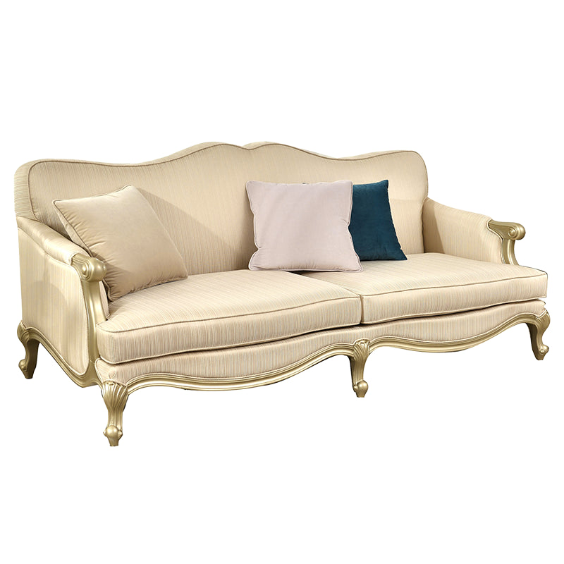 French Country Sloped Arms Sofa with Tight Back in Solid Wood
