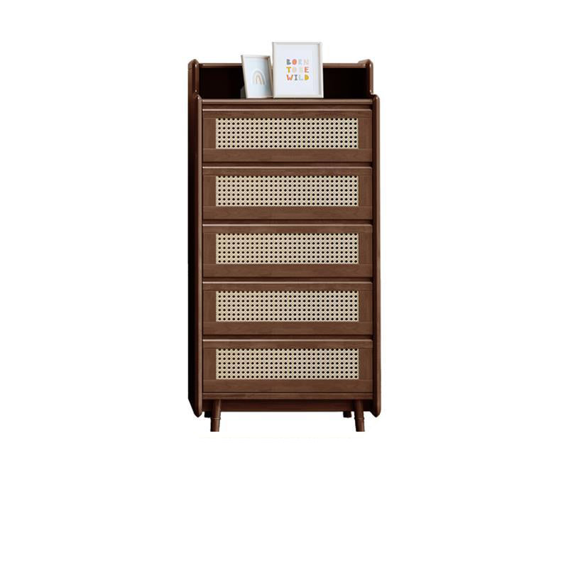 25.59" Wide Accent Chest Mid-Century Modern Wood Chest with Rattan Accent Brown 5 Clearhalo 'Cabinets & Chests' 'cabinets_chests' 'furn' 'furn_cabinets_chests' 'Furniture' 'Living Room Furniture' 6461538
