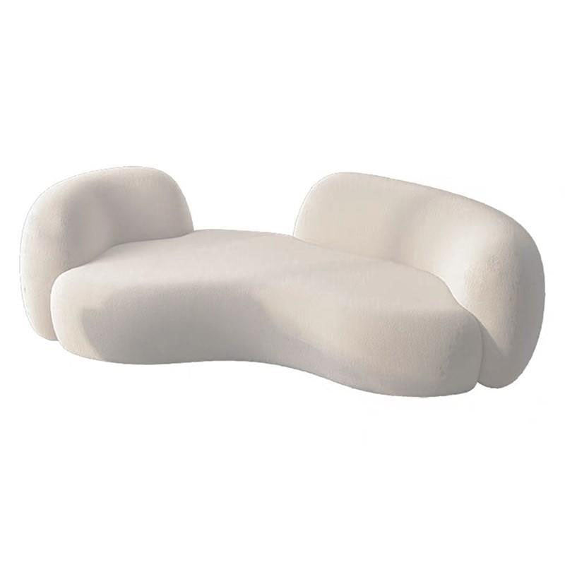 Contemporary Tight Back Sofa Solid Color Curved Loveseat for Living Room Wool Clearhalo 'furn' 'furn_sofas' 'Furniture' 'Living Room Furniture' 'Sofa' 'sofas' 6461757