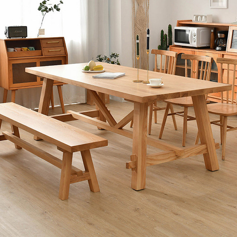 Glam Style Wooden Dining Table Rectangle Table with Wood Legs for Home Use Brown Without Chairs Clearhalo 'Dining Tables & Seating' 'Dining Tables' 'dining_table' 'furn' 'furn_dining_table' 'Furniture' 'Kitchen & Dining Furniture' 6463441
