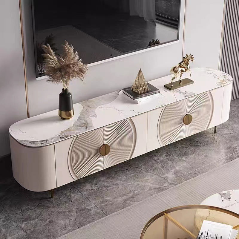 Console TV TV contemporanea con console TV in pietra con gambe per soggiorno