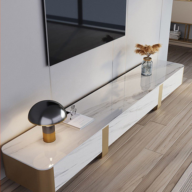 リビングルーム用のコンテンポラリーストーンテレビコンソールの囲まれたストレージテレビスタンドコンソール