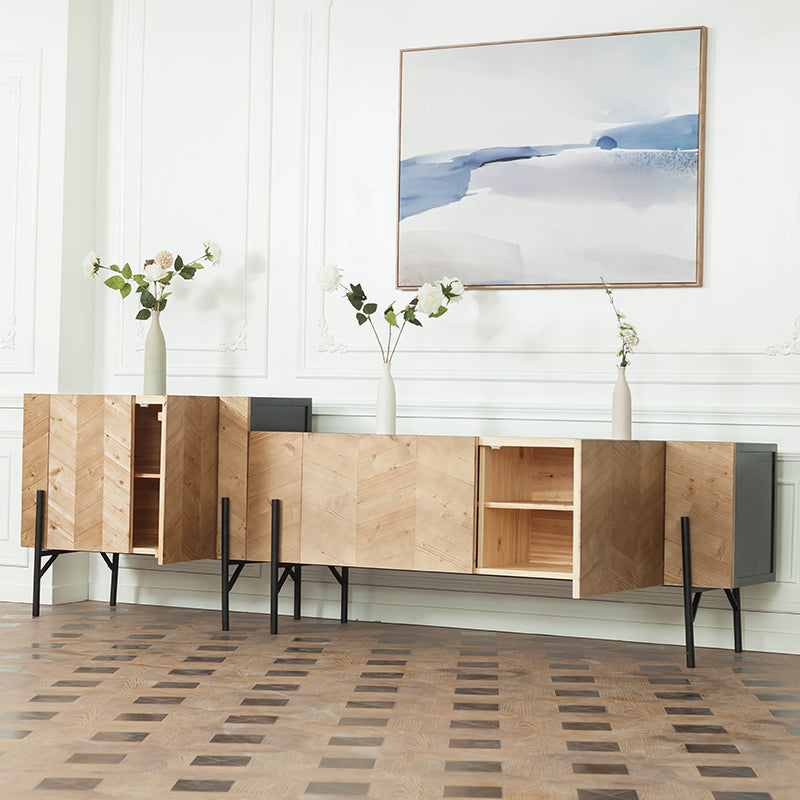 Console media tradizionale console TV in legno massiccio per soggiorno