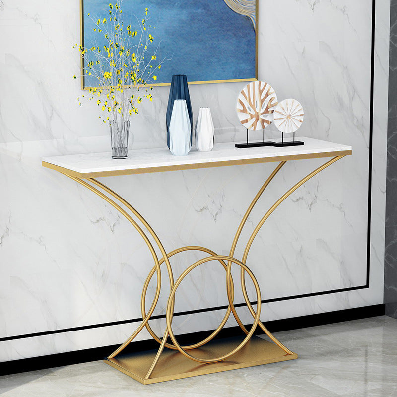 Tabla de consola de mármol Glam 31.5 "Tabla de acento de 1 estante de altura para Hall