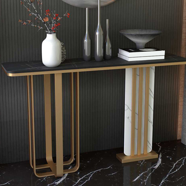 Tabla de acento de Glam Rectangular de 31.5 pulgadas de altura Mesa de consola de piedra