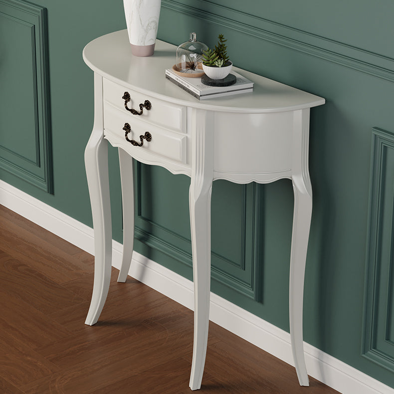 35.43 "Mesa de consola de 2 cavadores de altura Mada de madera maciza Mesa Fin de Media Luna para Hall