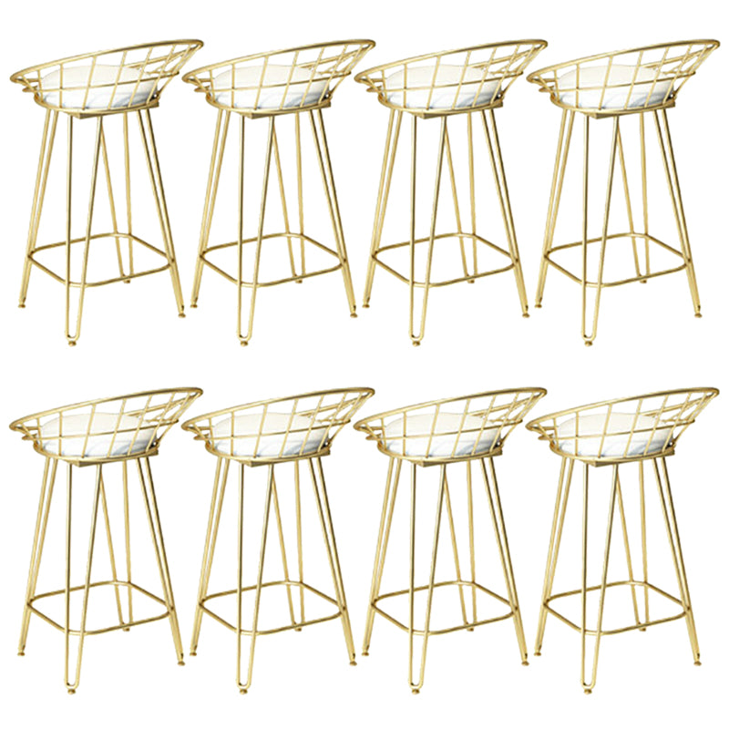 Glam Backrest Stools Metal Barstool with Gold Metal Legs for Bar 8 Piece Set Clearhalo 'Bar Furniture' 'Bar Stools' 'bar_stools' 'furn' 'furn_bar_stools' 'Furniture' 'Kitchen & Dining Furniture' 6471876