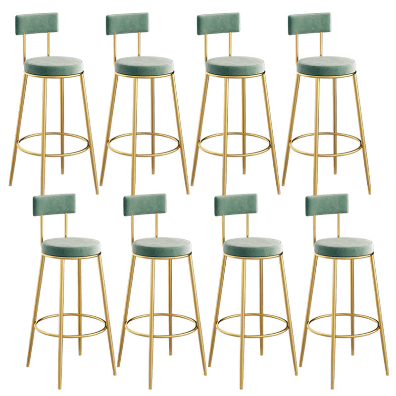 Glam -rugleuning dineren krukken rond barkrukken met metalen benen