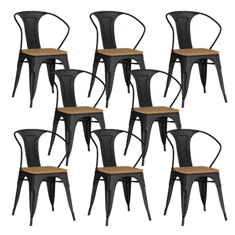 Industrial Style Metal Bar Stool Backrest Counter Stool for Restaurant and Bristol Black-Brown 8 Piece Set Clearhalo 'Bar Furniture' 'Bar Stools' 'bar_stools' 'furn' 'furn_bar_stools' 'Furniture' 'Kitchen & Dining Furniture' 6472186
